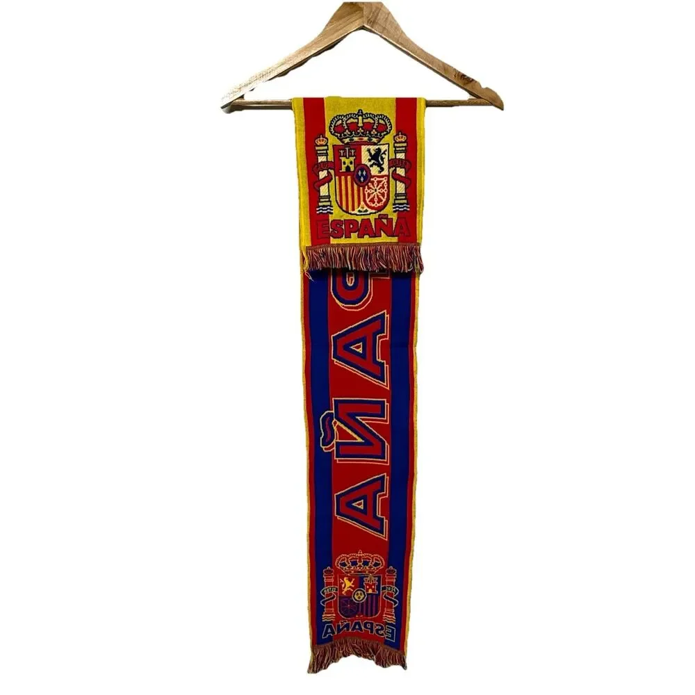 España Spain National Team Scarf World Cup Soccer Red Yellow Blue Warm NWOT